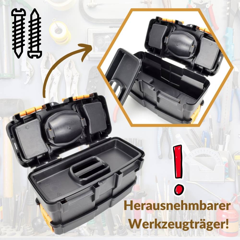 2x Werkzeugkoffer leer doppelt stapelbar 2in1 Werkzeugkasten Werkzeugkiste Werkzeugkästen Kunststoff Angel Box Kiste Haushalt Tool Box Set