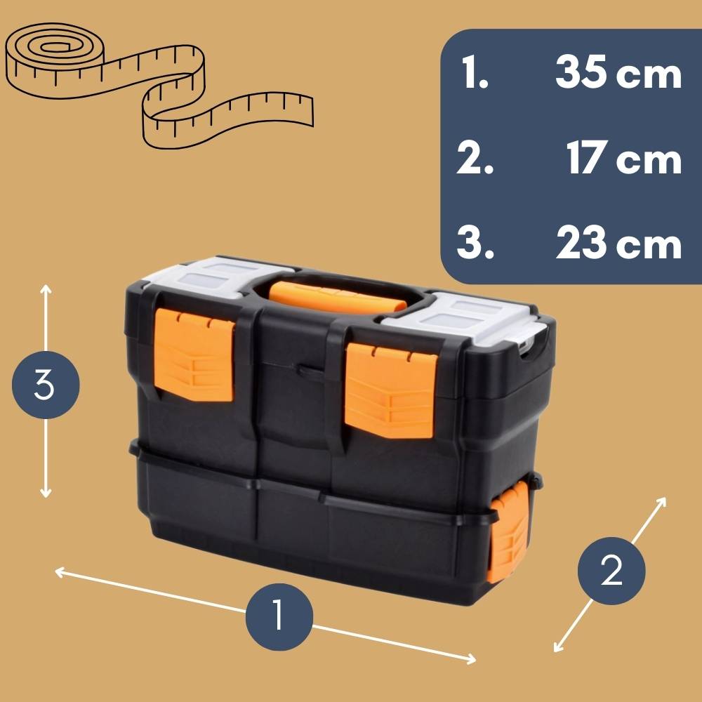 2x Werkzeugkoffer leer doppelt stapelbar 2in1 Werkzeugkasten Werkzeugkiste Werkzeugkästen Kunststoff Angel Box Kiste Haushalt Tool Box Set