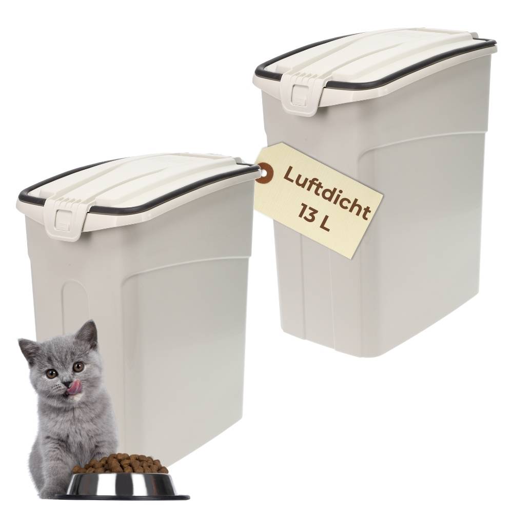 2x Futtertonne Luftdicht mit Deckel Futtertonne Hund Katze Hundefutter Trockenfutter Aufbewahrung Futterbox Hund Hundefutter Box 13 L