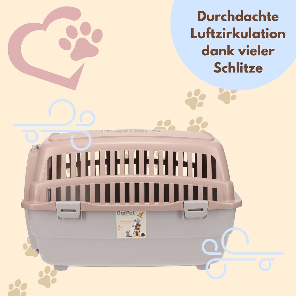 2x Transportbox Hundebox Katzentransportbox Kaninchen Transport Auto Box Korb Katzenbox extra viele Luftschlitze sicheres Schloss