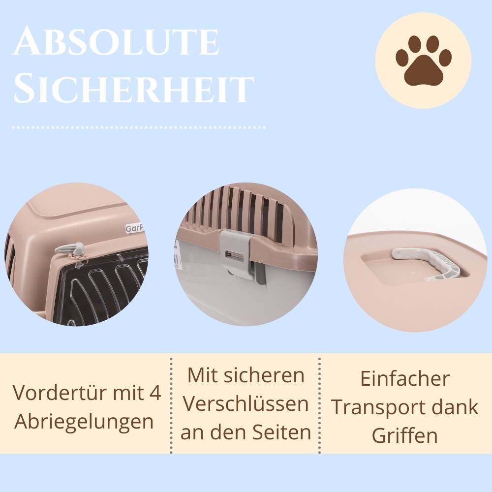 2x Transportbox Hundebox Katzentransportbox Kaninchen Transport Auto Box Korb Katzenbox extra viele Luftschlitze sicheres Schloss