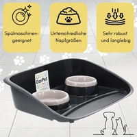 2x Futterstation Hund 2 Näpfe Futterbar mit erhöhter Rückwand Hundenapf erhöht Hundebar Futternapf Unterlage Matte Hunde Napfset Katzen 2x Futterstation Hund 2 Näpfe Futterbar mit erhöhter Rückwand Hundenapf erhöht Hundebar Futternapf Unterlage Matte Hunde Napfset Katzen