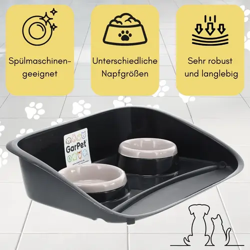 2x Futterstation Hund 2 Näpfe Futterbar mit erhöhter Rückwand Hundenapf erhöht Hundebar Futternapf Unterlage Matte Hunde Napfset Katzen 2x Futterstation Hund 2 Näpfe Futterbar mit erhöhter Rückwand Hundenapf erhöht Hundebar Futternapf Unterlage Matte Hunde Napfset Katzen