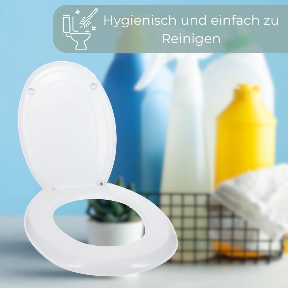 2x Universal Toilettendeckel weiß Klodeckel Klobrille Wc Sitz Klositz Klo Deckel Toilettensitz Toilettenbrille