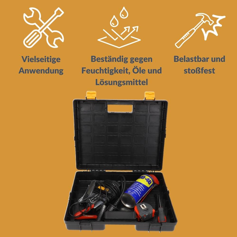 2x Maschinenkoffer leer Werkzeugaufbewahrung Universal Werkzeugkoffer für Elektrowerkzeuge Werkzeug Geräte Koffer Toolbox