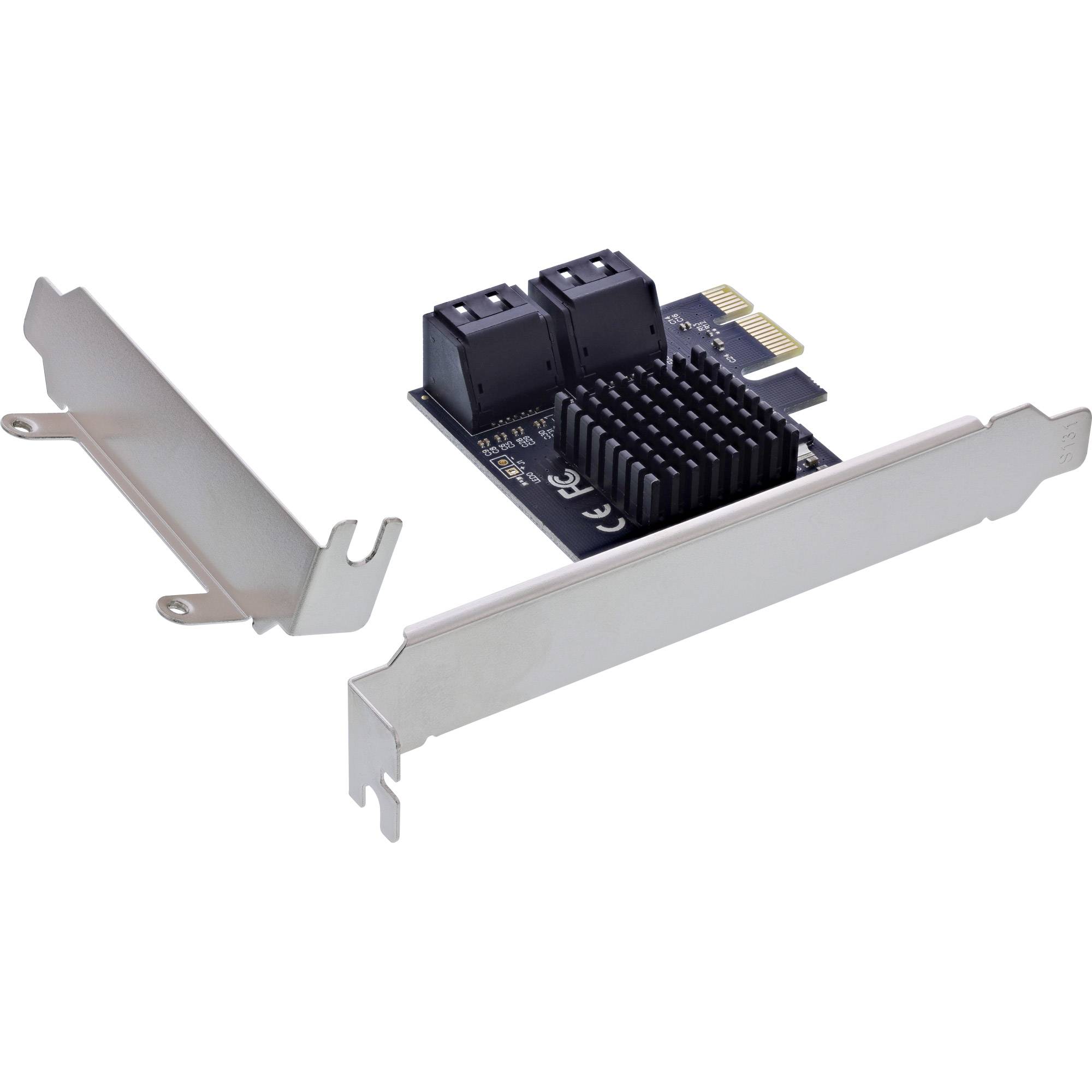 INLINE - Schnittstellenkarte - 4x SATA 6Gb/s - mit 4x SATA - PCIe 2.0 (PCI-Express)