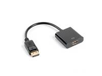 Lanberg AD-0009-BK, 0,1 m, DisplayPort, HDMI Typ A (Standard), Männlich, Weiblich, Gold