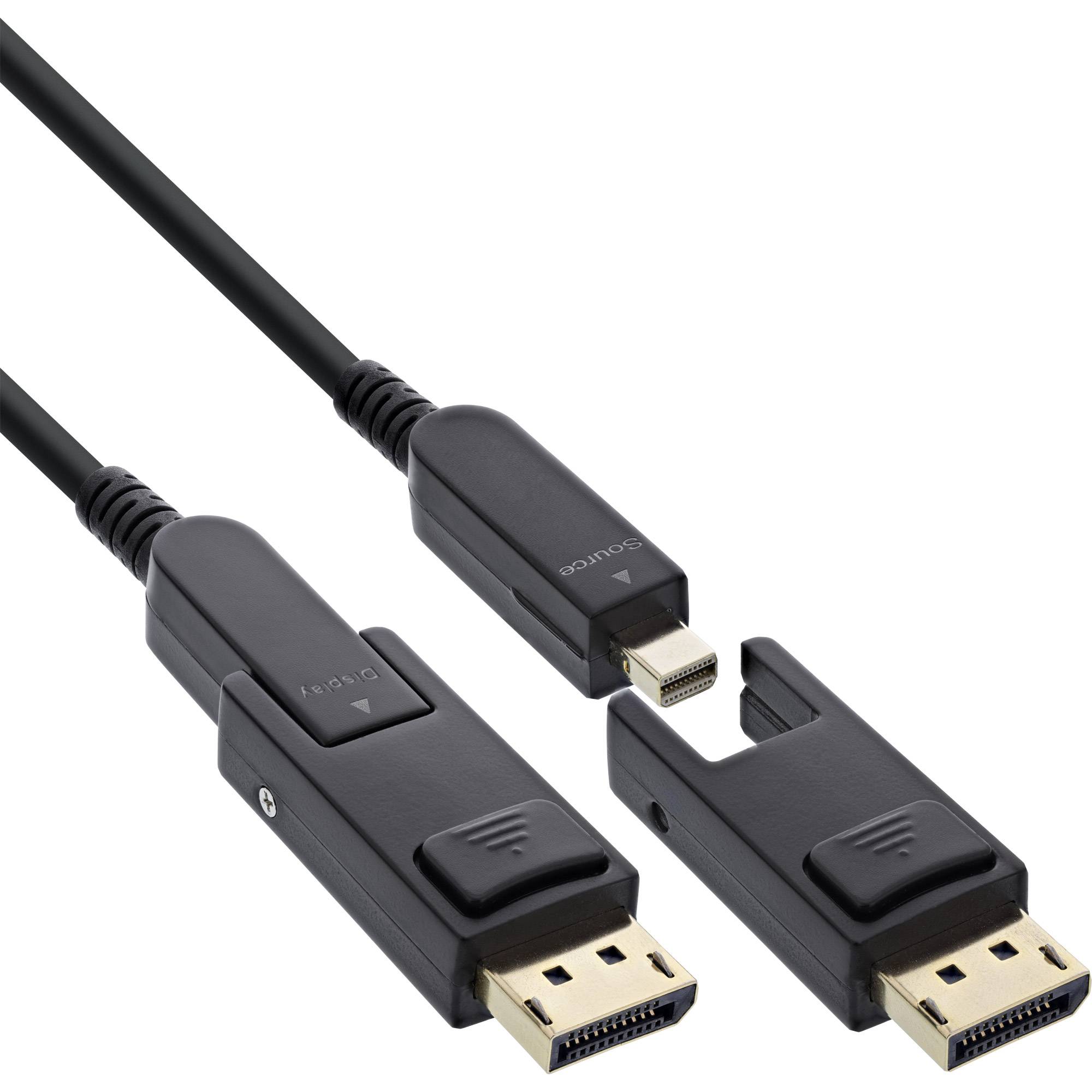 INLINE - DisplayPort 1.4 AOC Kabel - 8K4K - DisplayPort Stecker abnehmbar - 10m