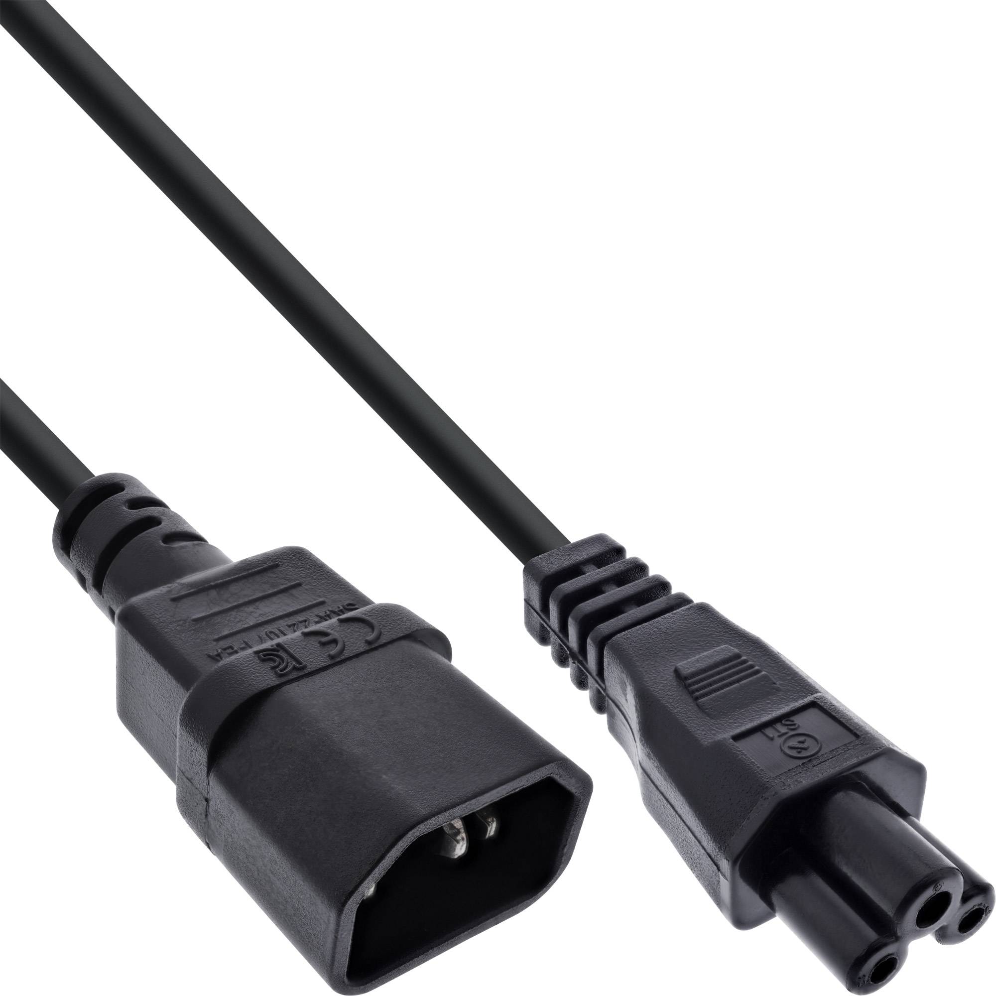 INLINE - Netzkabel - C14 Kupplung auf C5 Stecker - schwarz - 5m
