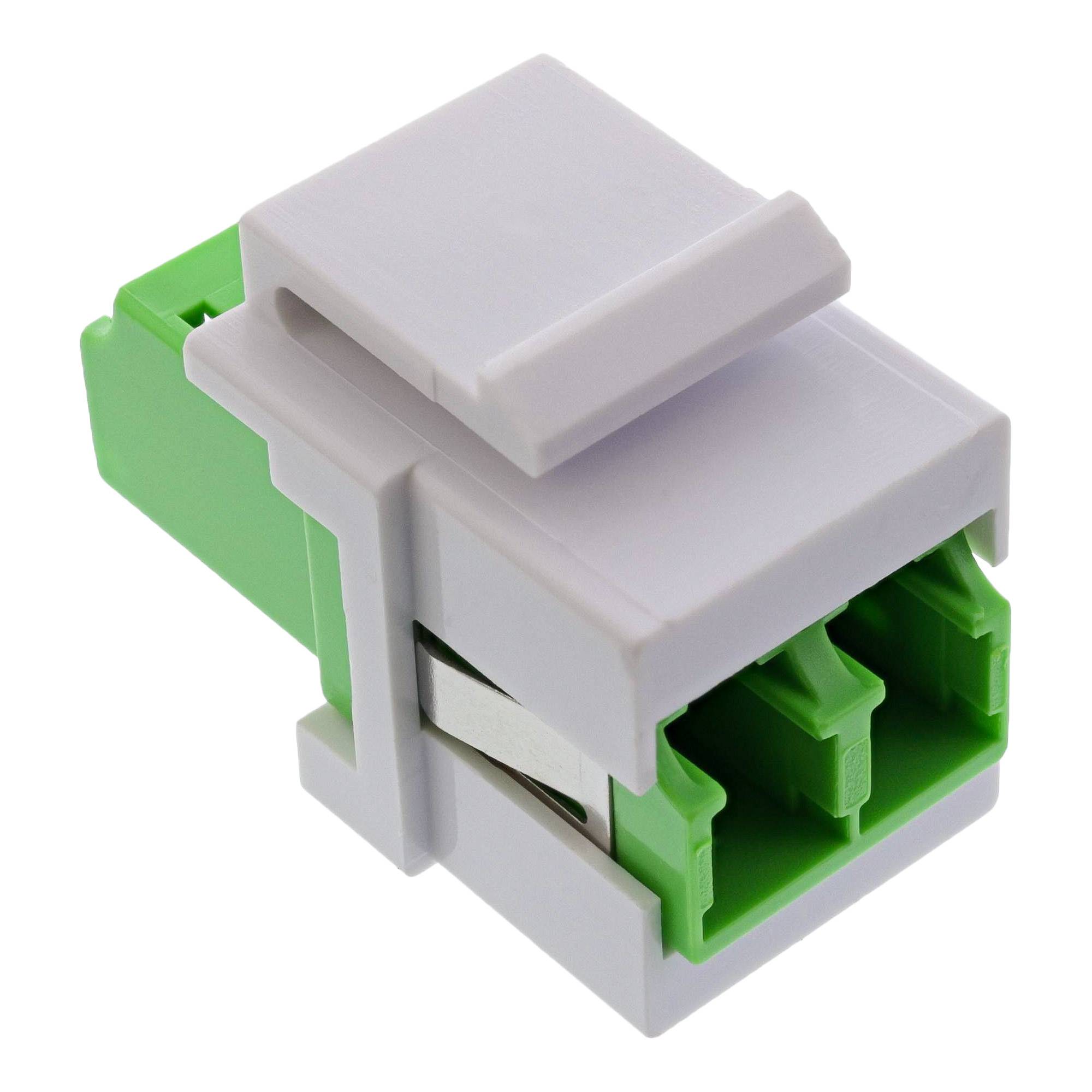 INLINE - LWL Keystone Snap-in Kupplung weiß - Duplex LC/LC - single - grün - Keramik