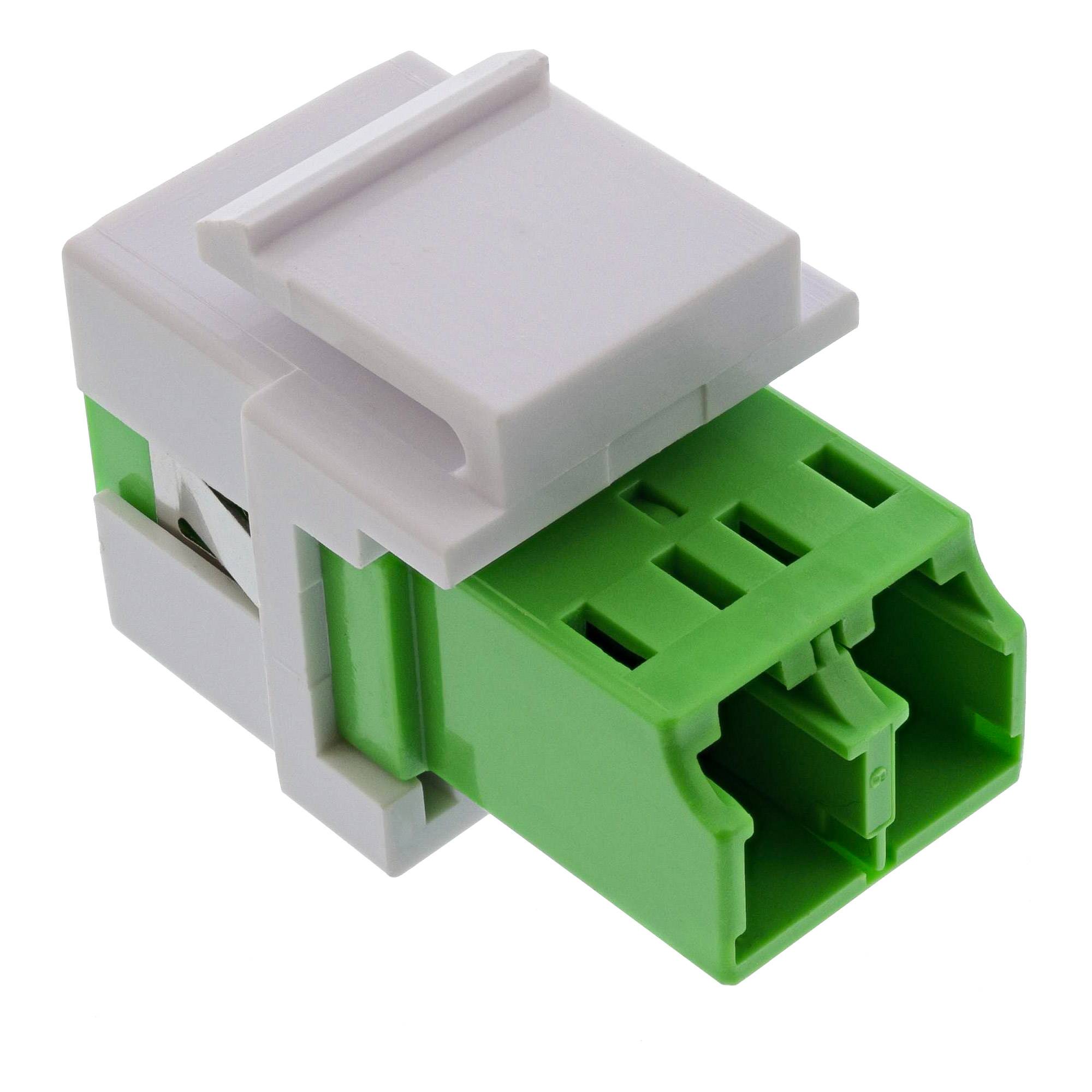 INLINE - LWL Keystone Snap-in Kupplung weiß - Duplex LC/LC - single - grün - Keramik