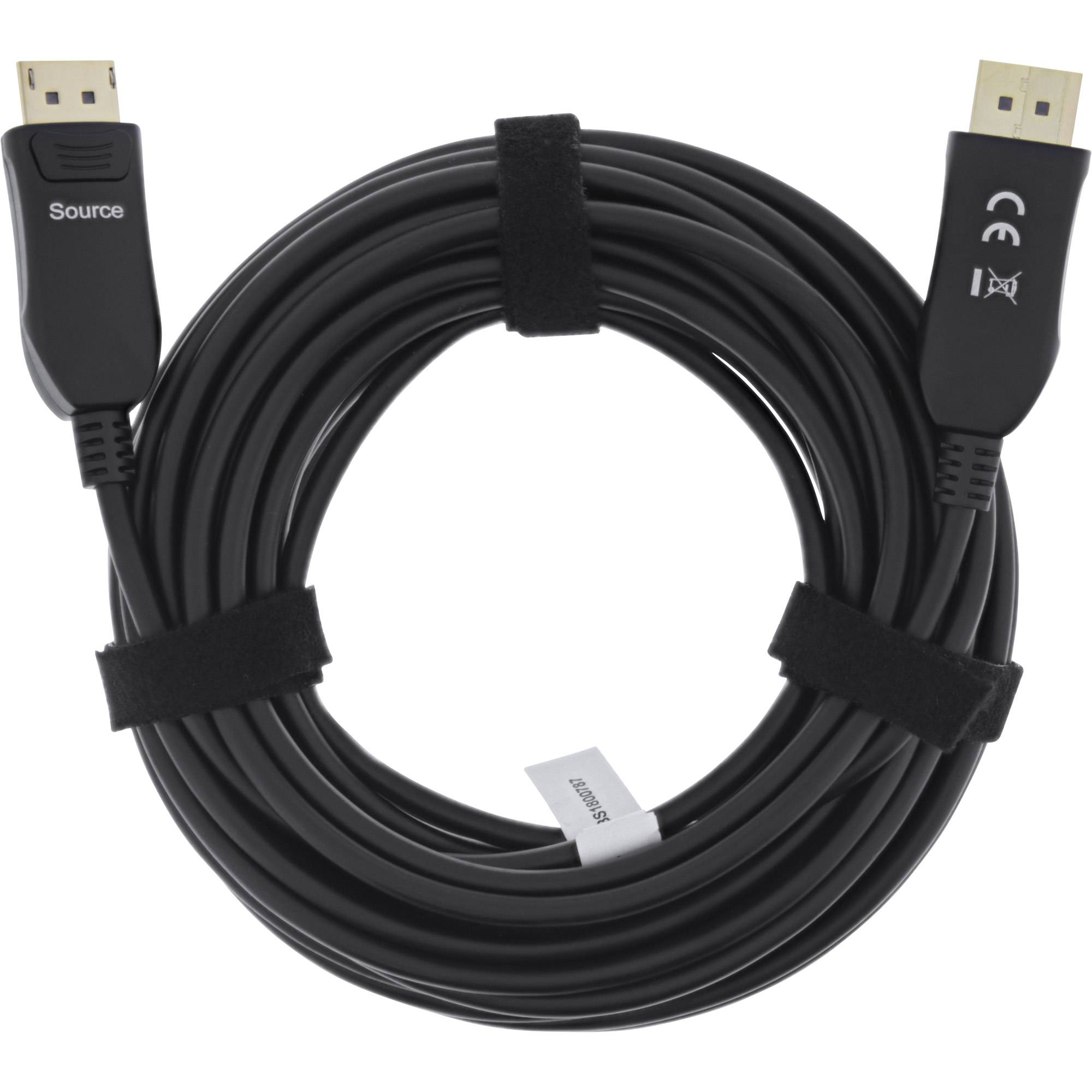 INLINE - DisplayPort 2.1 AOC Kabel - UHBR - schwarz - 50m