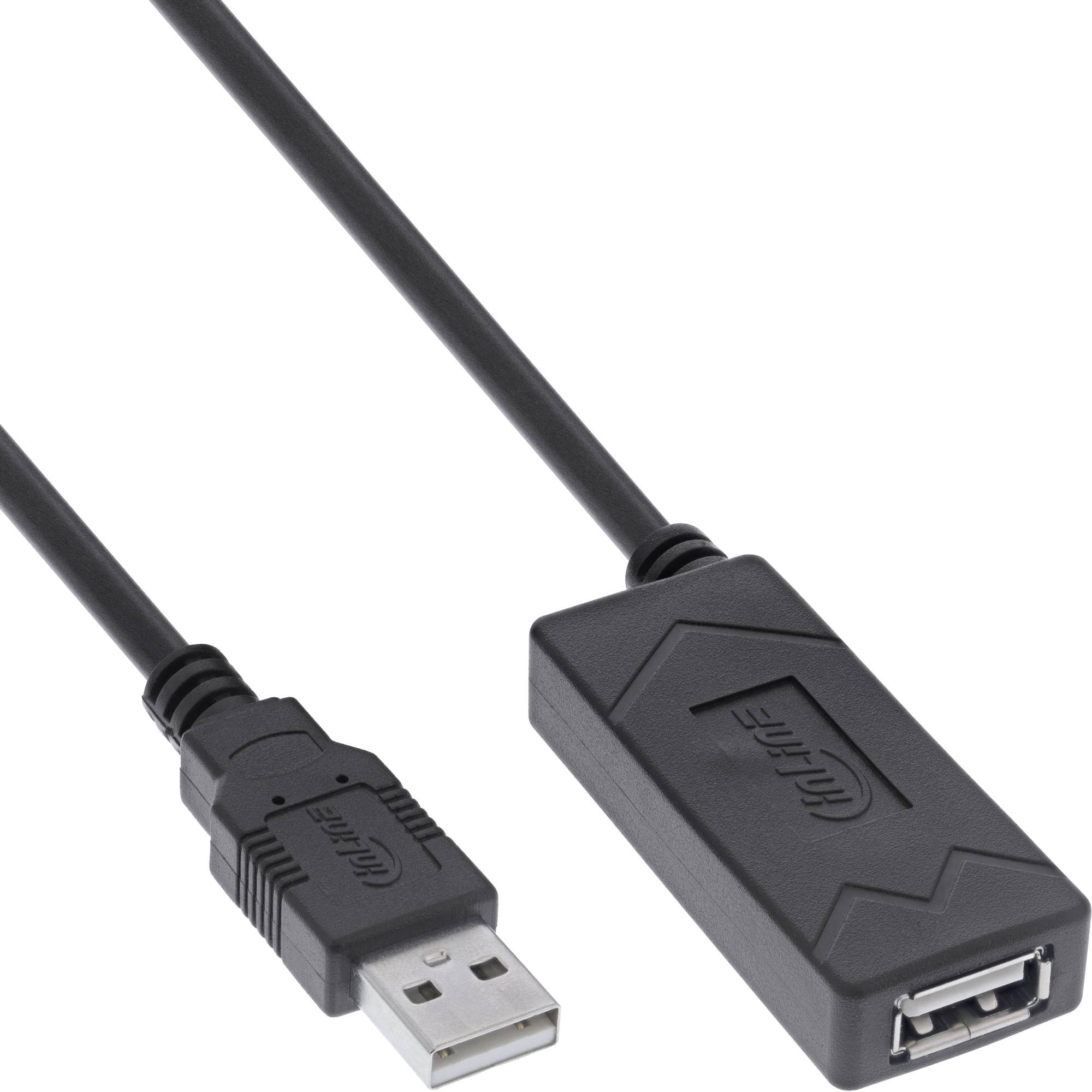 INLINE - USB 2.0 Aktiv-Verlängerung - USB-A Stecker/Buchse - 12,5m