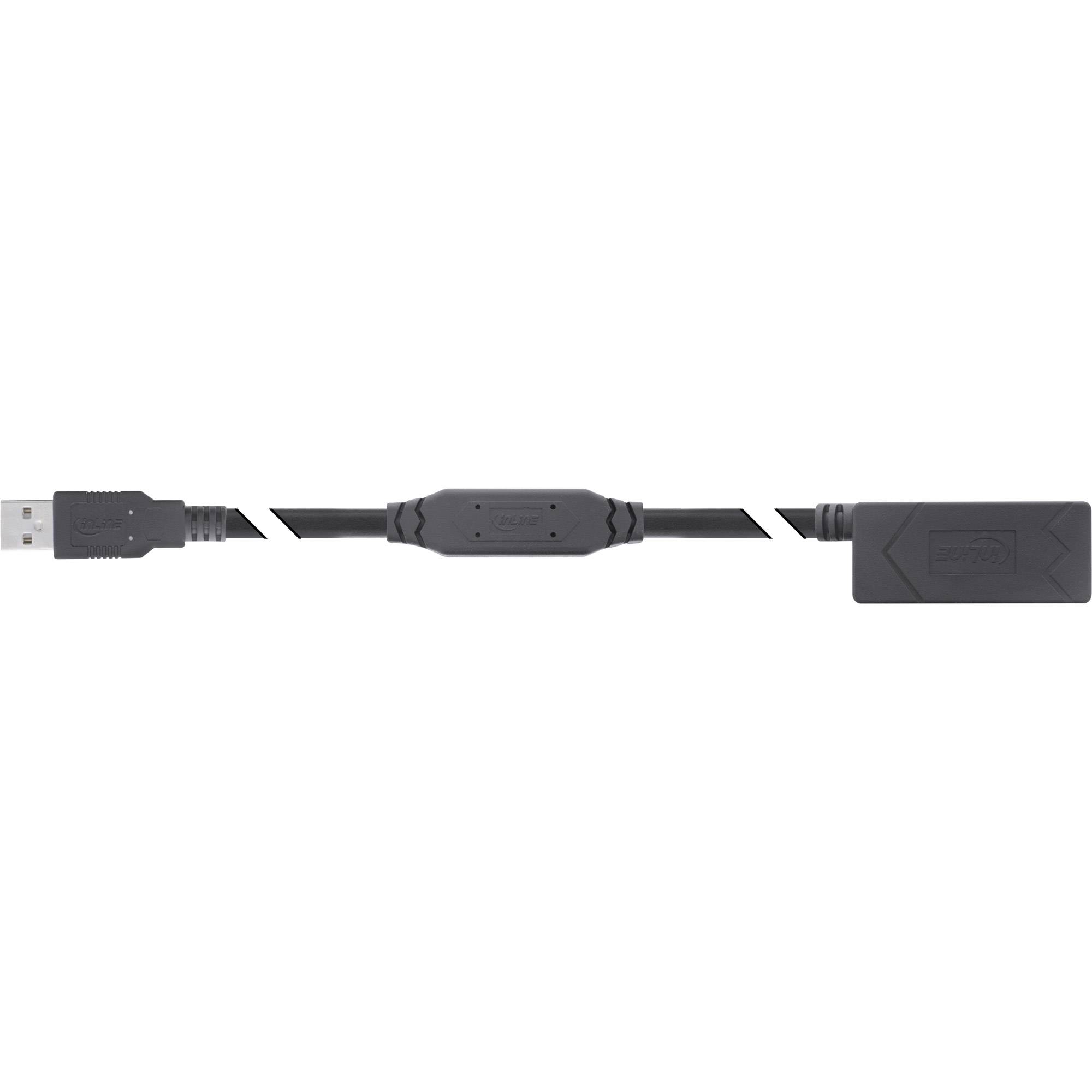 INLINE - USB 2.0 Aktiv-Verlängerung - USB-A Stecker/Buchse - 15m