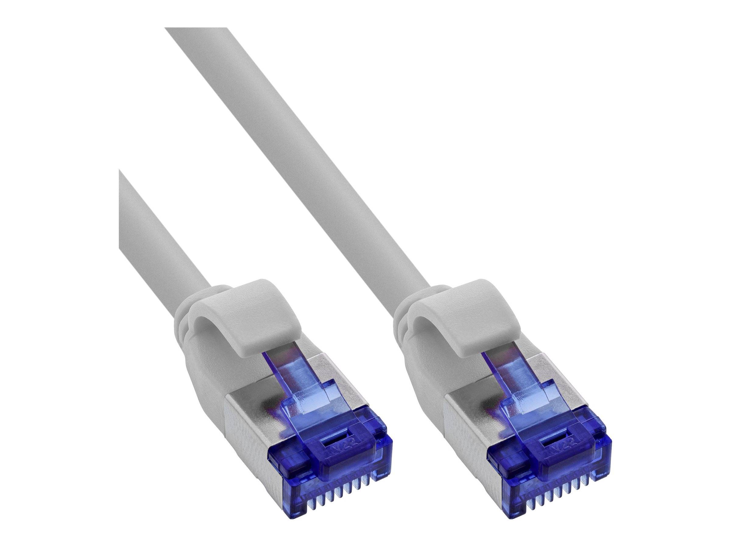 InLine Patchkabel Slim - Cat.6A - S/FTP - TPE (LSZH) flexibel - PoE - grau - 3m3