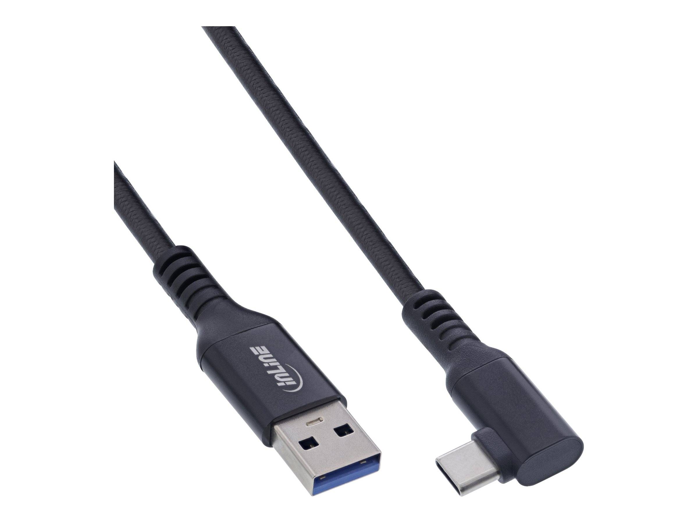 InLine USB 3.2 Gen.1 Kabel - USB-C St gewinkelt - USB-A St für VR - schwarz -
