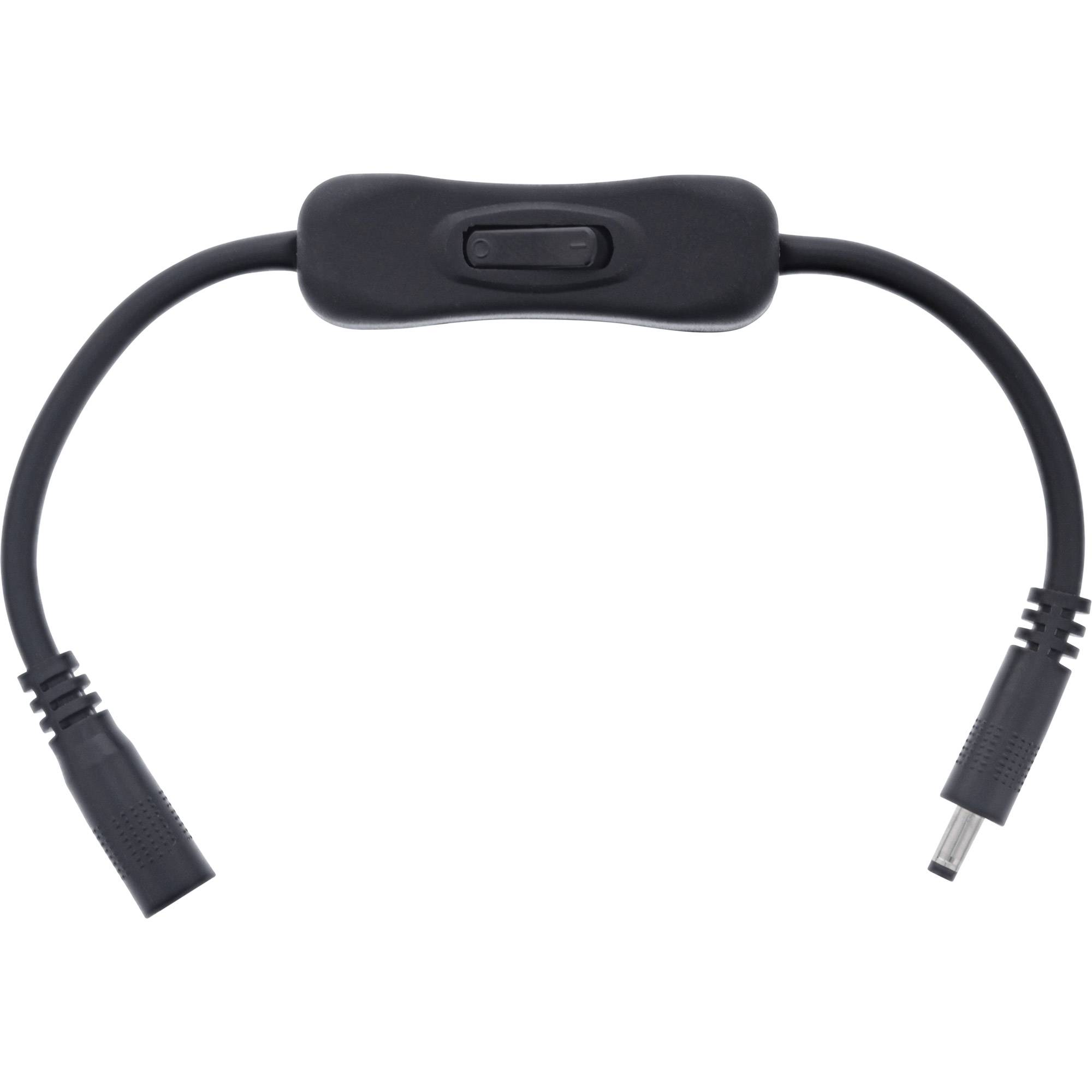 INLINE - DC Kabel mit Schalter - DC ST/BU 4,0x1,7mm - AWG 18 - schwarz - 0,20m