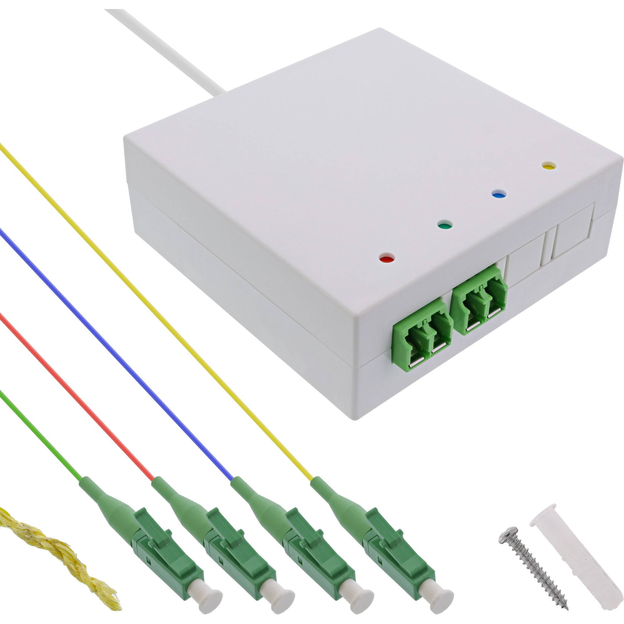 INLINE - FTTH Verlängerungsbox vorkonfektioniert 4x LC/APC 9/125µm 15m