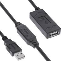 INLINE - USB 2.0 Aktiv-Verlängerung - USB-A Stecker/Buchse - 15m