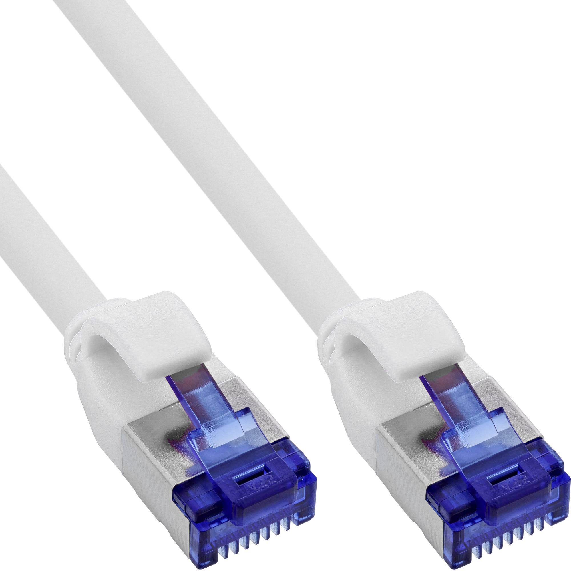 INLINE - Patchkabel Slim - Cat.6A - S/FTP - TPE (LSZH) flexibel - PoE - weiß - 15m
