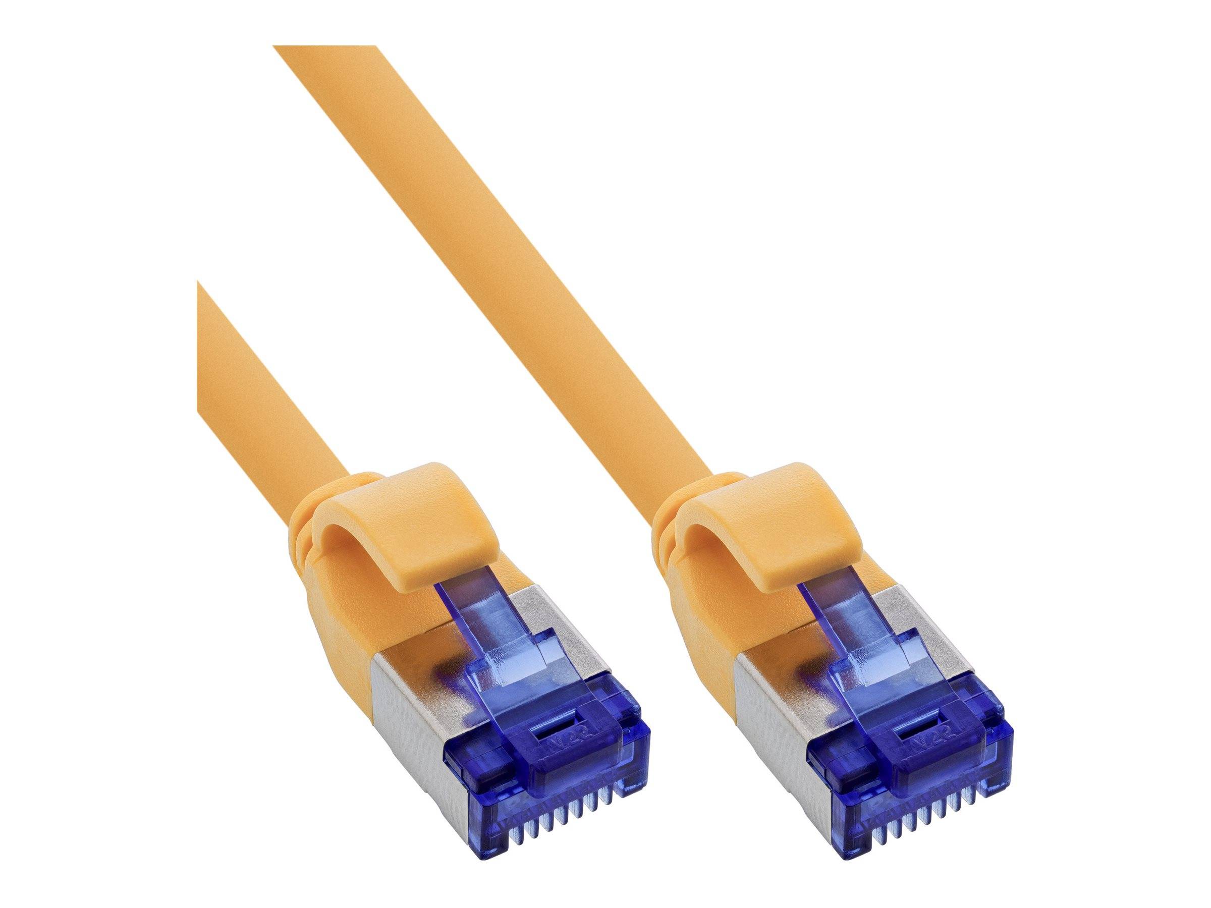 InLine Patchkabel Slim - Cat.6A - S/FTP - TPE (LSZH) flexibel - PoE - gelb - 5m5