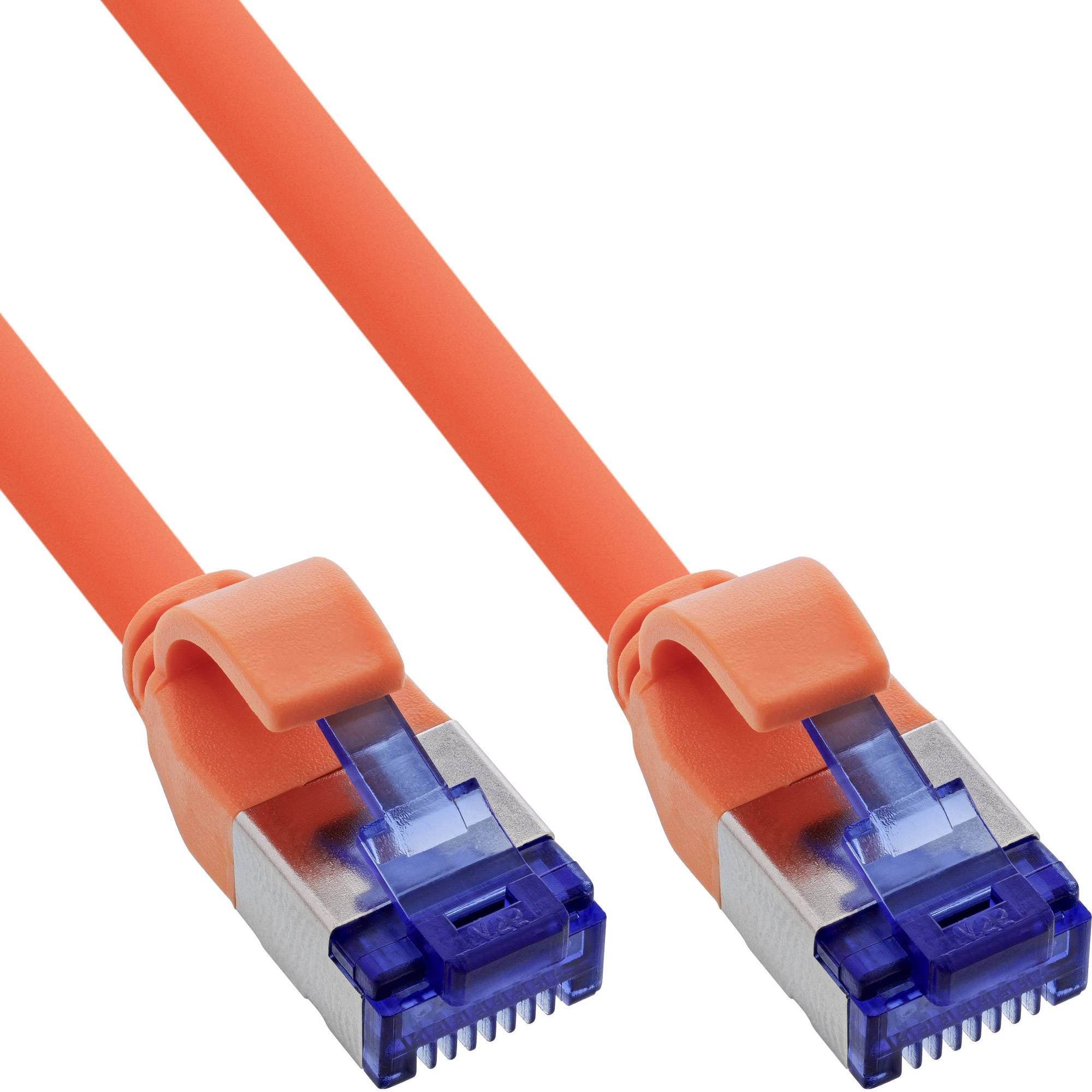 InLine Patchkabel Slim Cat.6A S/FTP TPE LSZH flexibel PoE orange 25m Strom/Netzteil CAT 6a FTP PIMF SFTP 25 m low-smoke zero-halogen Kupferdraht