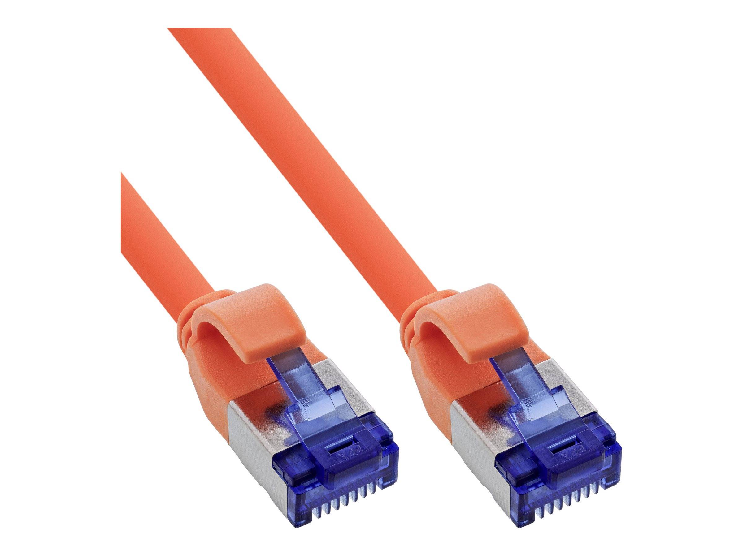 InLine Patchkabel Slim - Cat.6A - S/FTP - TPE (LSZH) flexibel - PoE - orange -
