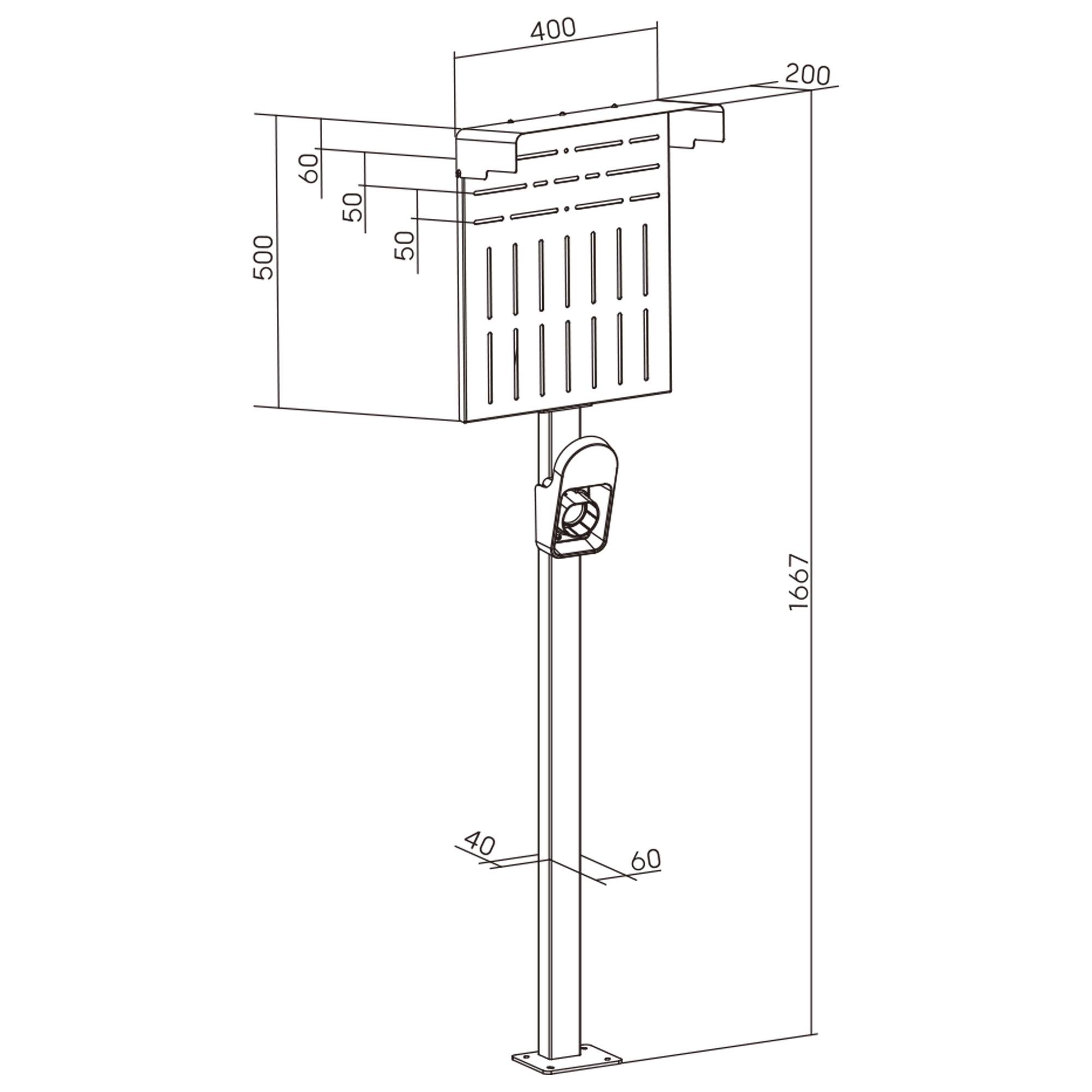 INLINE - Universal Wallbox-Standfuß XL mit EV-Ladekabel Halterung - schwarz