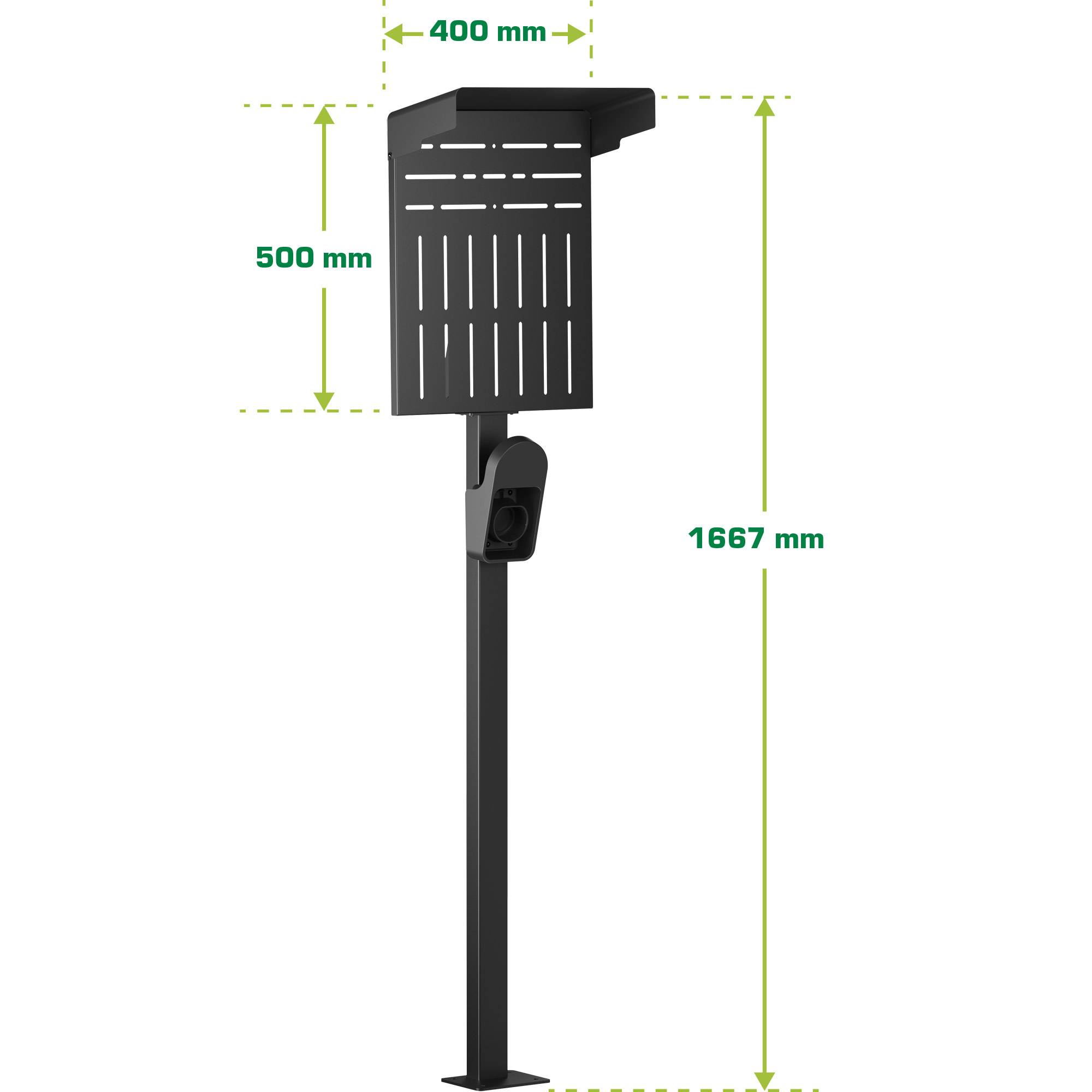 INLINE - Universal Wallbox-Standfuß XL mit EV-Ladekabel Halterung - schwarz