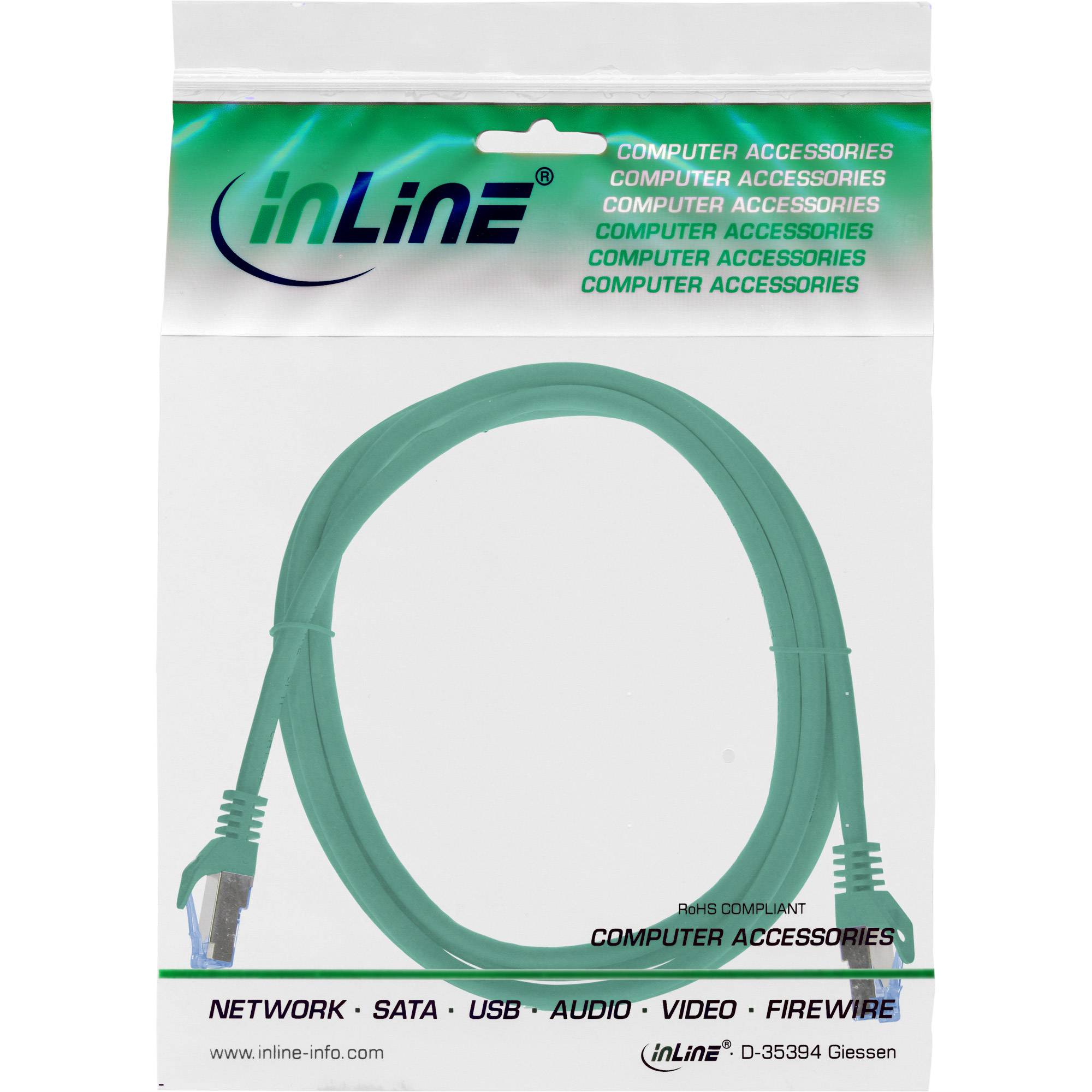 INLINE - Patchkabel - Cat.6A - S/FTP - TPE (LSZH) - CCA - grün - 1m