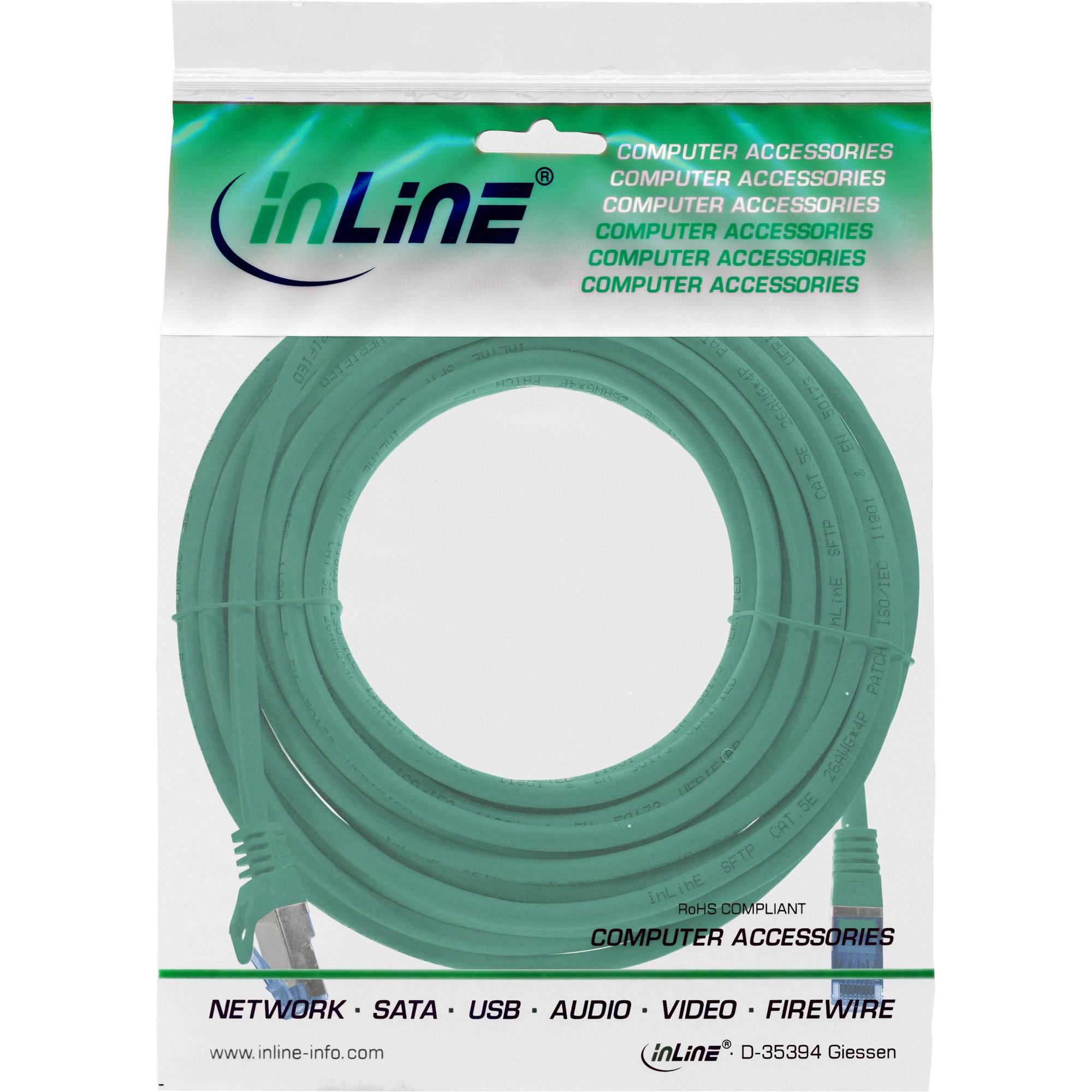 INLINE - Patchkabel - Cat.6A - S/FTP - TPE (LSZH) - CCA - grün - 10m