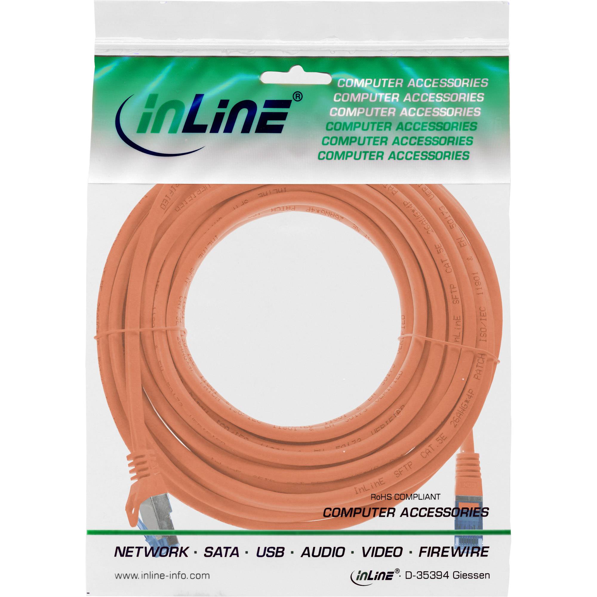 INLINE - Patchkabel - Cat.6A - S/FTP - TPE (LSZH) - CCA - orange - 10m