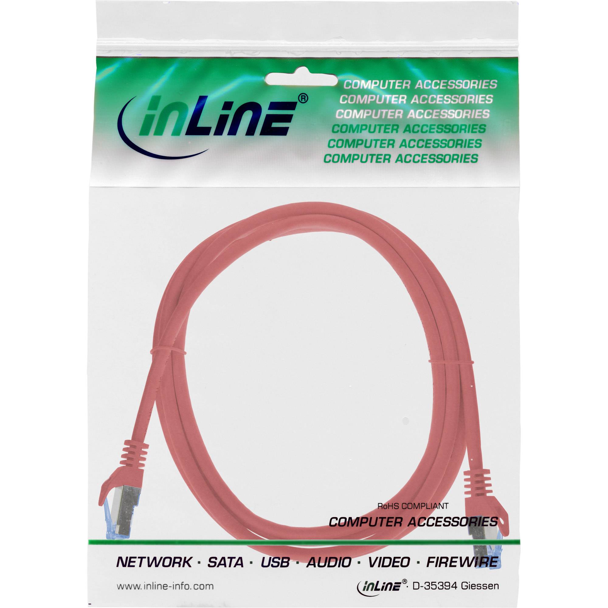INLINE - Patchkabel - Cat.6A - S/FTP - TPE (LSZH) - CCA - rot - 3m