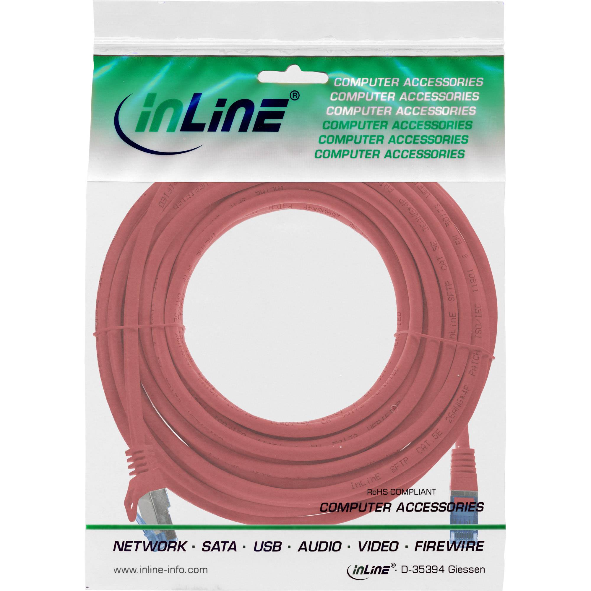 INLINE - Patchkabel - Cat.6A - S/FTP - TPE (LSZH) - CCA - rot - 10m