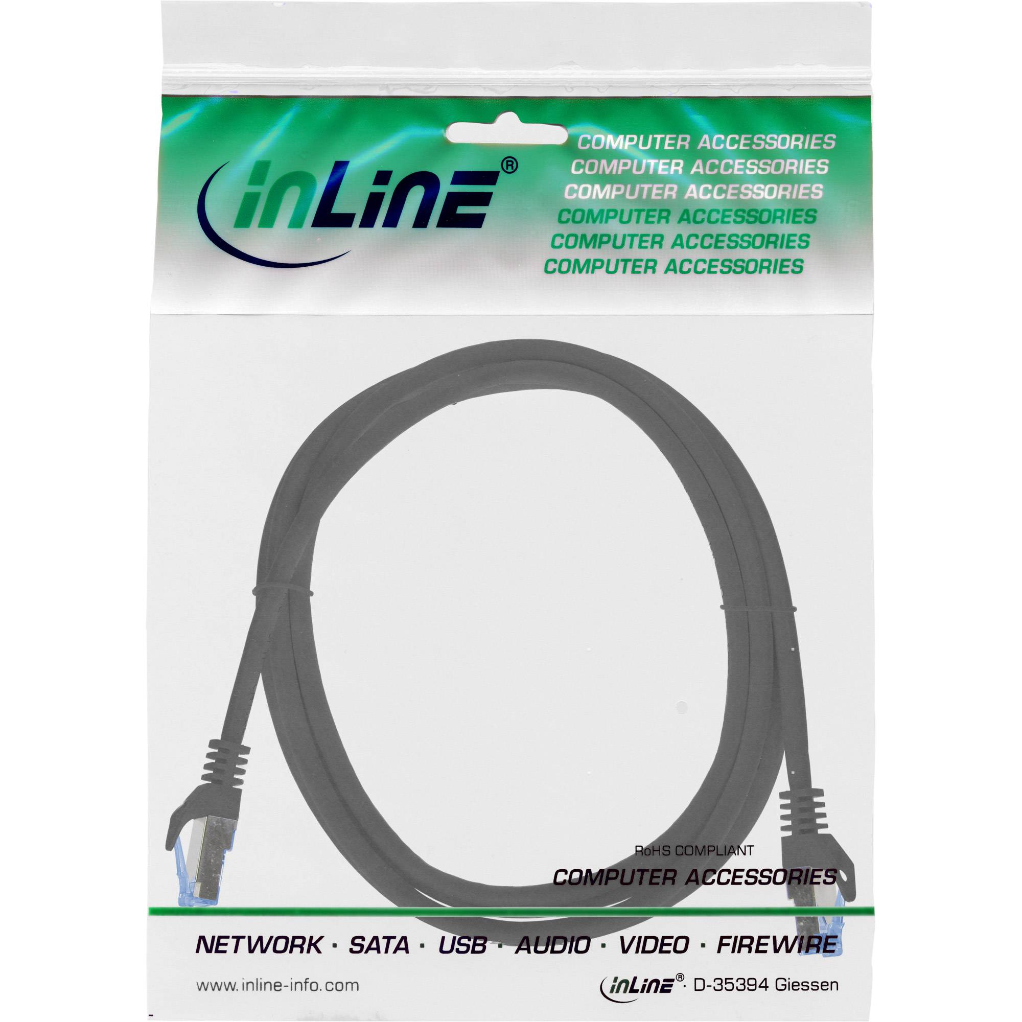 INLINE - Patchkabel - Cat.6A - S/FTP - TPE (LSZH) - CCA - schwarz - 3m