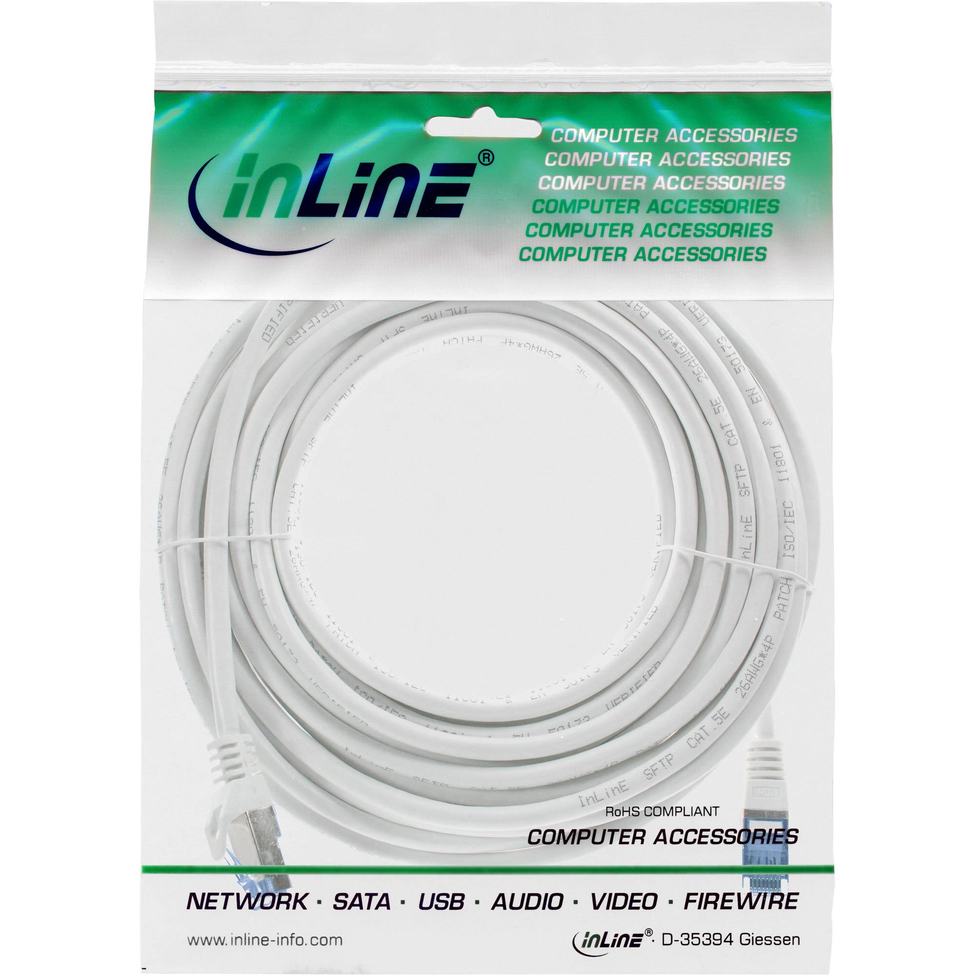 INLINE - Patchkabel - Cat.6A - S/FTP - TPE (LSZH) - CCA - weiß - 10m