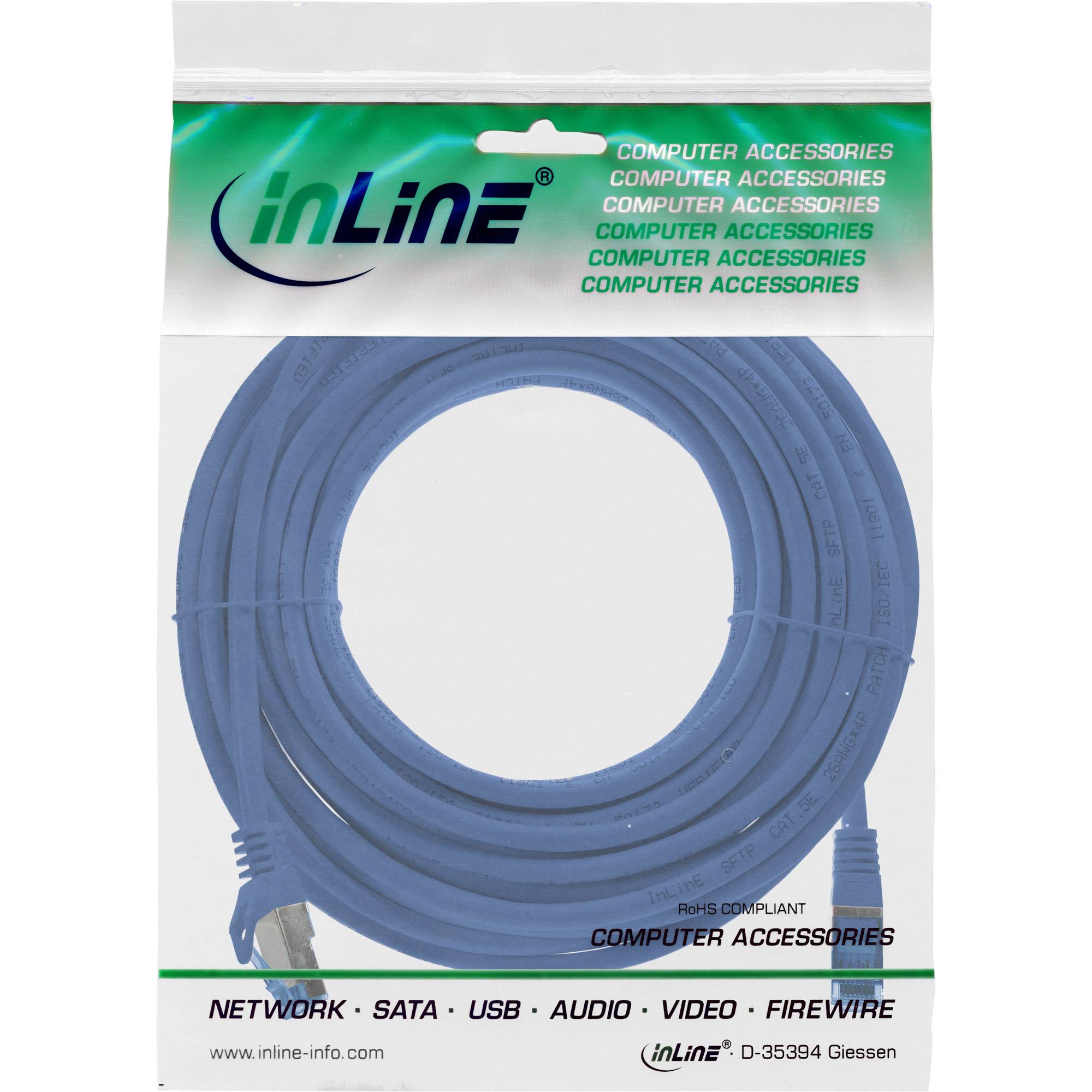 INLINE - Patchkabel - Cat.6A - S/FTP - TPE (LSZH) - CCA - blau - 5m