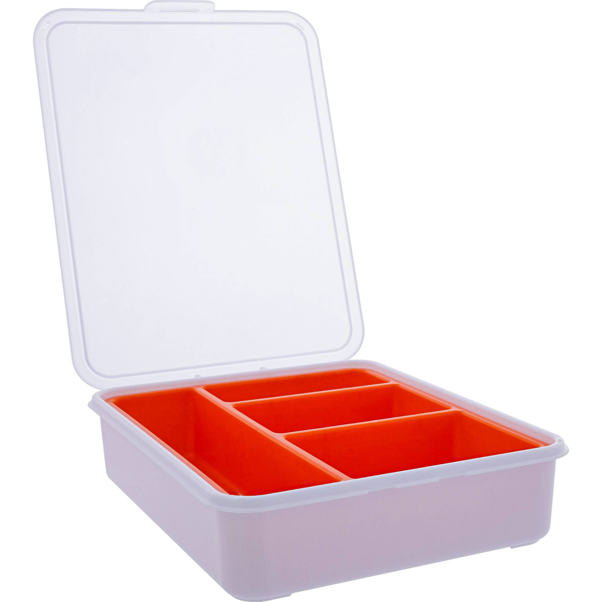 INLINE - Kleinteilebox - 4 Fächer - Abmessungen: 180x140x40mm - orange
