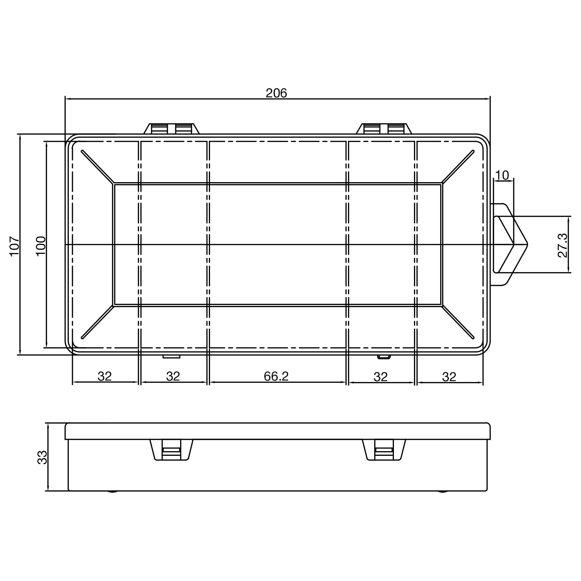 INLINE - Kleinteilebox - 5 Fächer - Abmessungen: 206x107x33mm - transparent