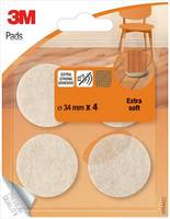 3M - Extra Soft Filzgleiter Kunststoff O 3.4 cm 4 St.
