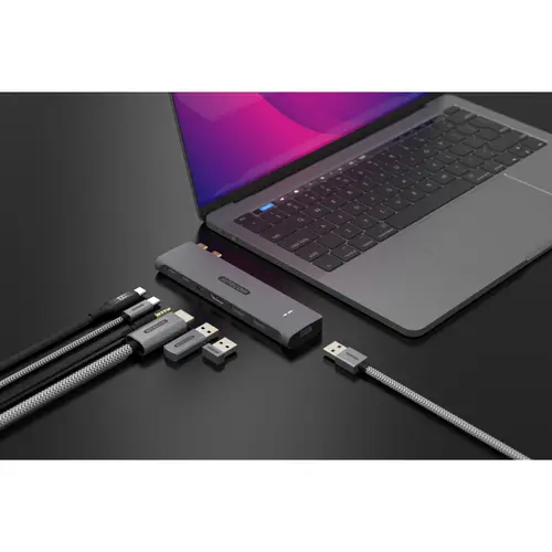 Sitecom 7-in-2 MacBook Multiport Hub für M1/M2 MacBooks Sitecom 7-in-2 MacBook Multiport Hub für M1/M2 MacBooks