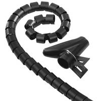 HAMA - Flexibler Spiral-Kabelschlauch universal 30 mm 1.5 m Schwarz