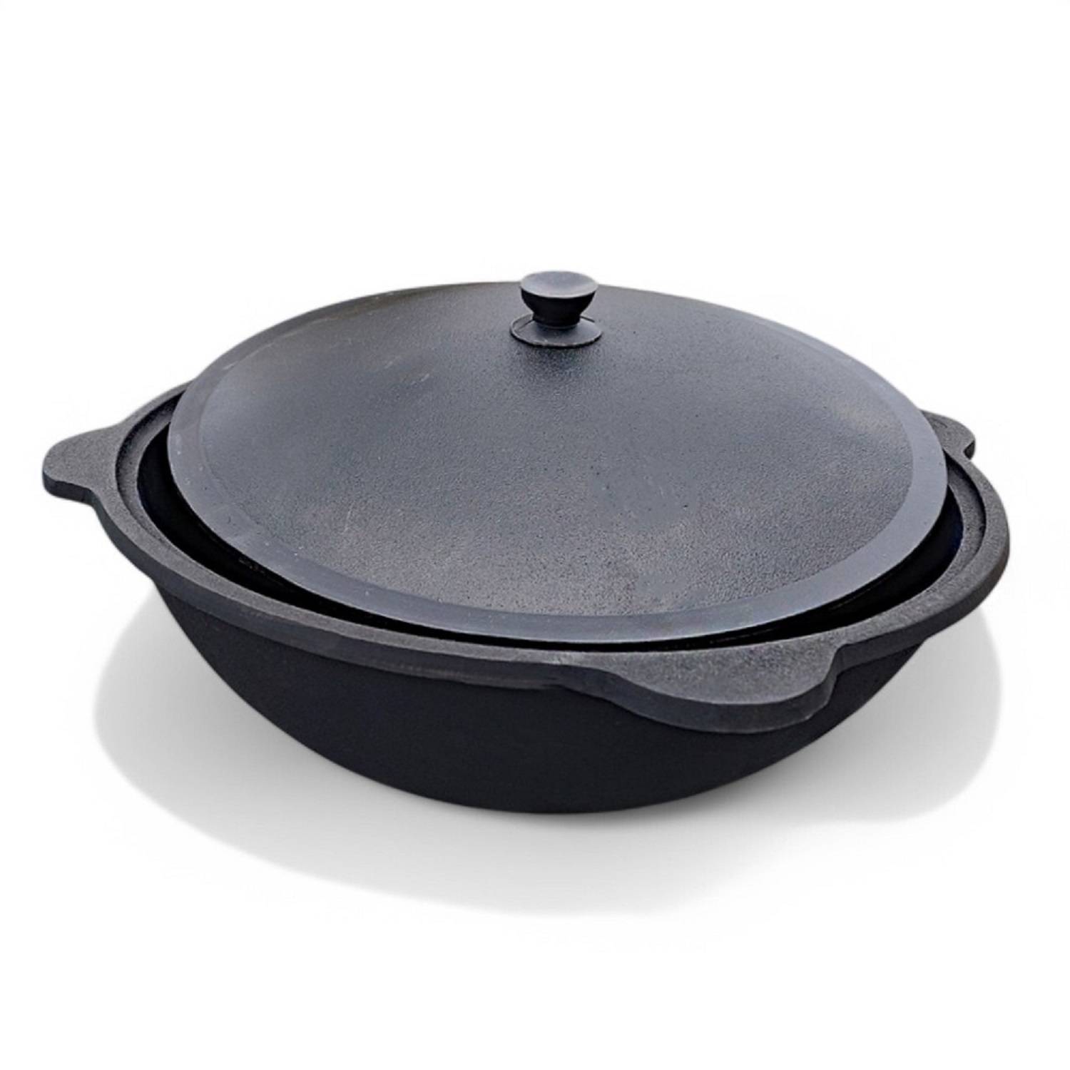 Utschak aus Edelstahl 2mm mit Rauchrohr Timur mit Kazan aus Gusseisen 22L