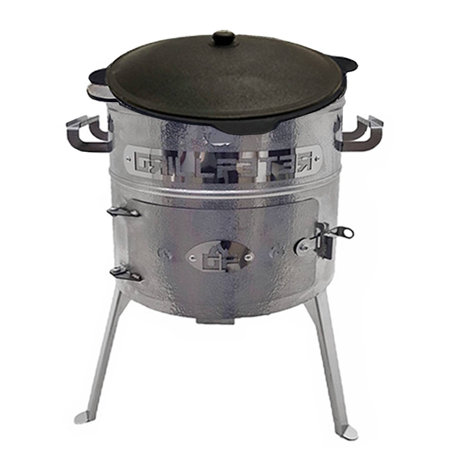 Utschak Aidos Edelstahl 1,5 mm mit Kazan aus Gusseisen 10L