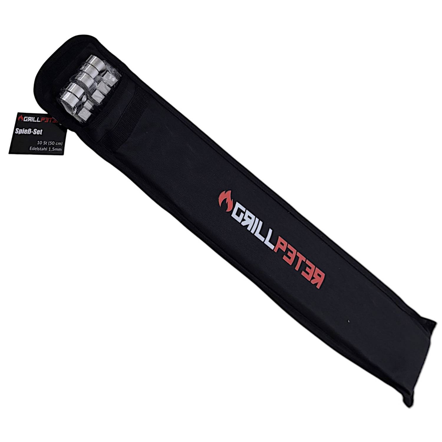 Grillpeter Schaschlik Spieße Schampura Edelstahl 10 Stück 50 cm