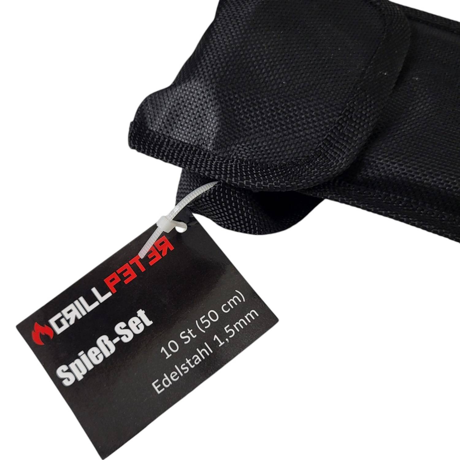 Grillpeter Schaschlik Spieße Schampura Edelstahl 10 Stück 50 cm