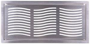 Pluggit Abdeckgitter Wave Edelstahl, inkl. Einbaurahmen - PL128
