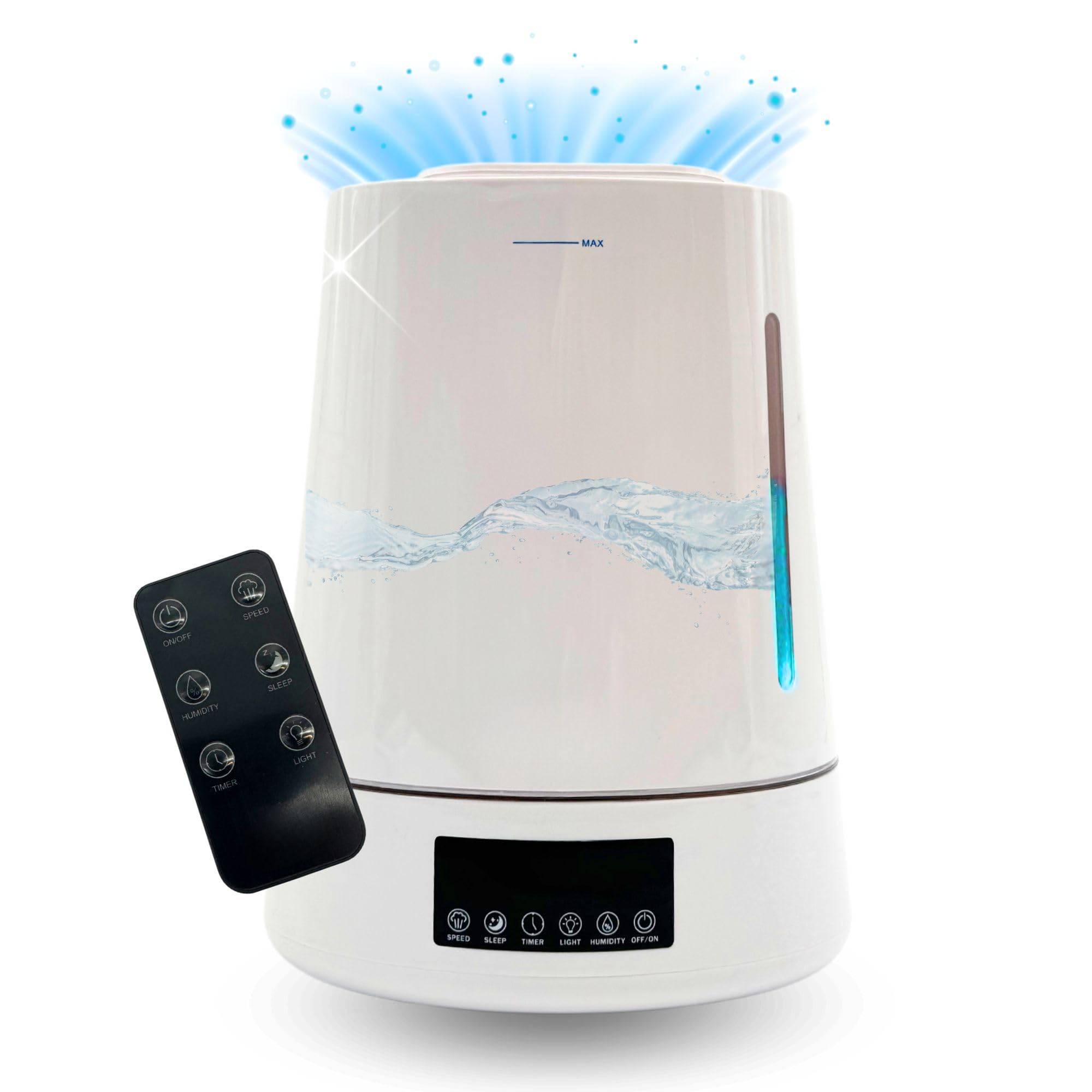 Luftbefeuchter mit Aroma Diffuser Sensor Fernbedienung Nachtlicht automatisch Digital Display Luft Befeuchter 4 Liter Tank
