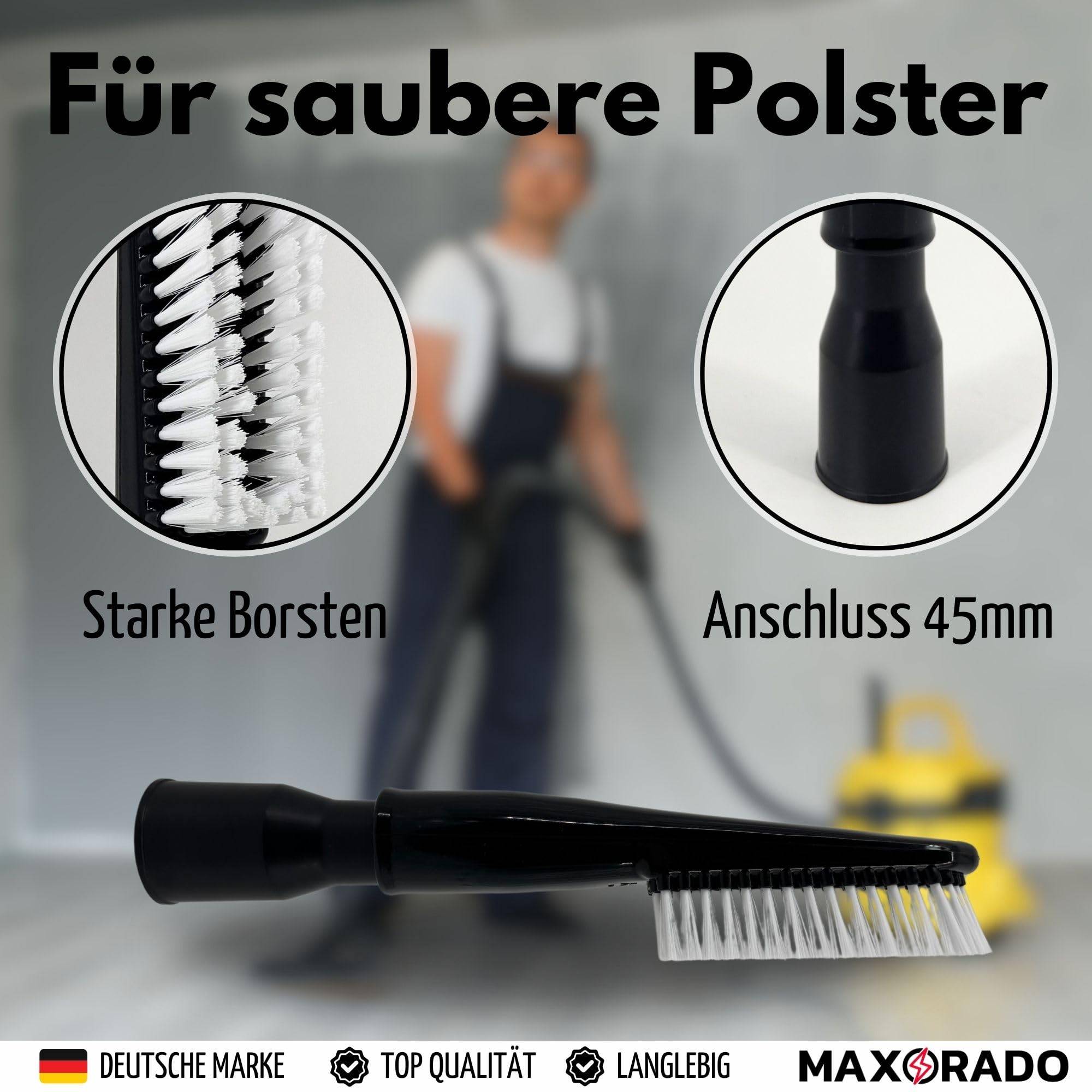 45mm XL Möbelpinsel Staubsauger Aufsatz Bürste Staubsaugerdüse Staubsaugerbürste NW45 45mm Anschluss DN45 kompatibel mit Makita 440 445 448 449 Fe