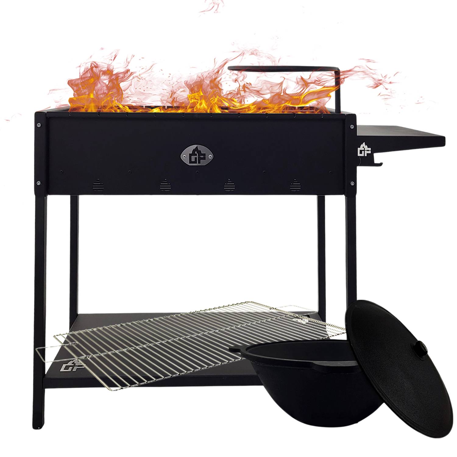 Mangal Set Batyr 60 Schaschlikgrill 60 cm mit Grillrost Kasan 8L